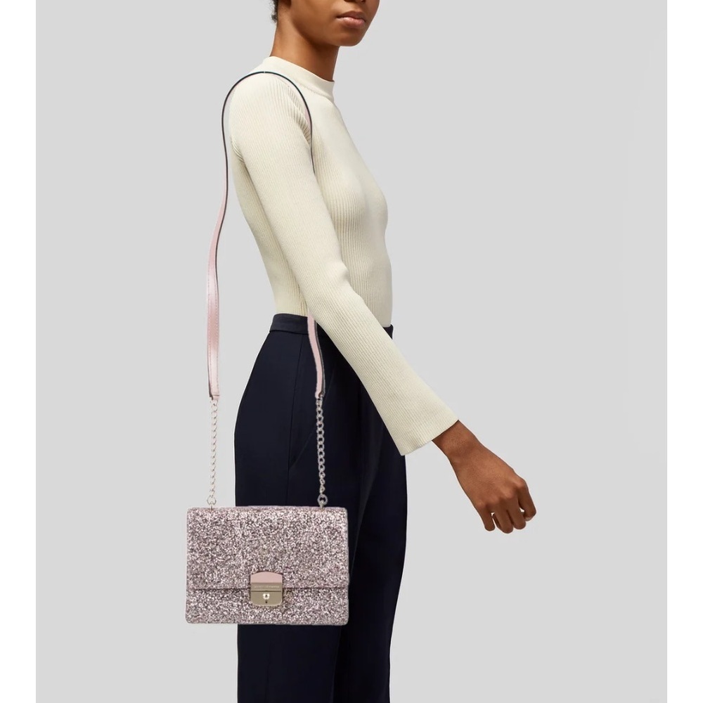 Kate Spade NWOT rose gold Glittery Pink Crossbody Bag - Picture 8 of 13